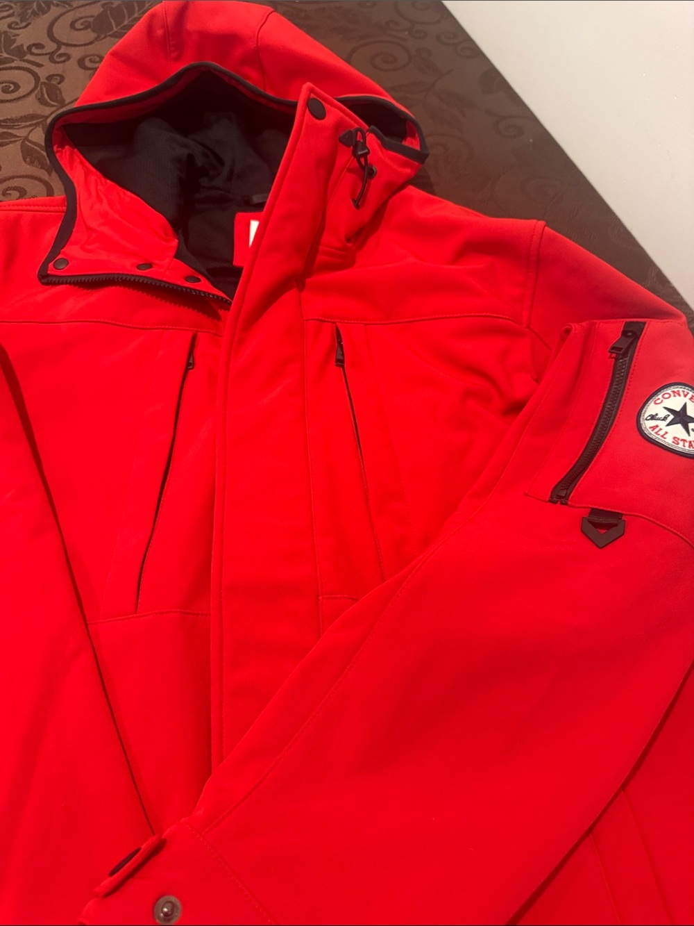Converse Red Hooded Softshell Jacket. Mens Med - Picture 7 of 16